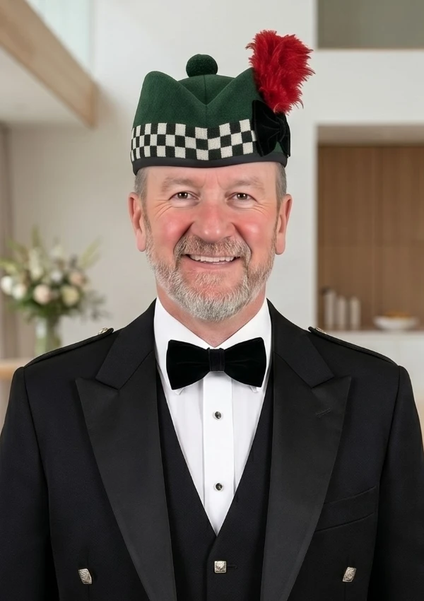 Men's Green Glengarry Hat Front View