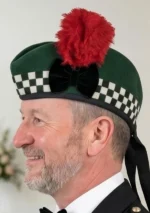 Men's Green Glengarry Hat with Pom