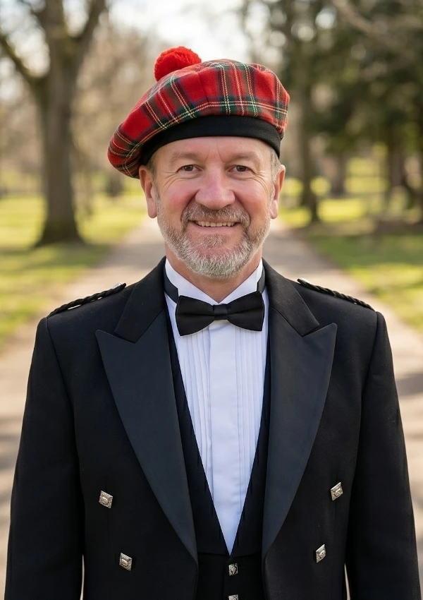 Royal Stewart Tartan Tam o Shanter Hat Front View