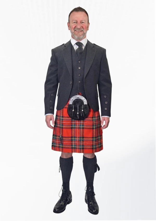 Royal Stewart Tartan Wedding Kilt Outfit For Mens Front