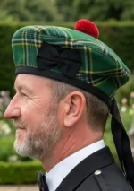 Irish National Tartan Balmoral Hat with Pom