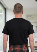 Men's Black T-Shirt Back View