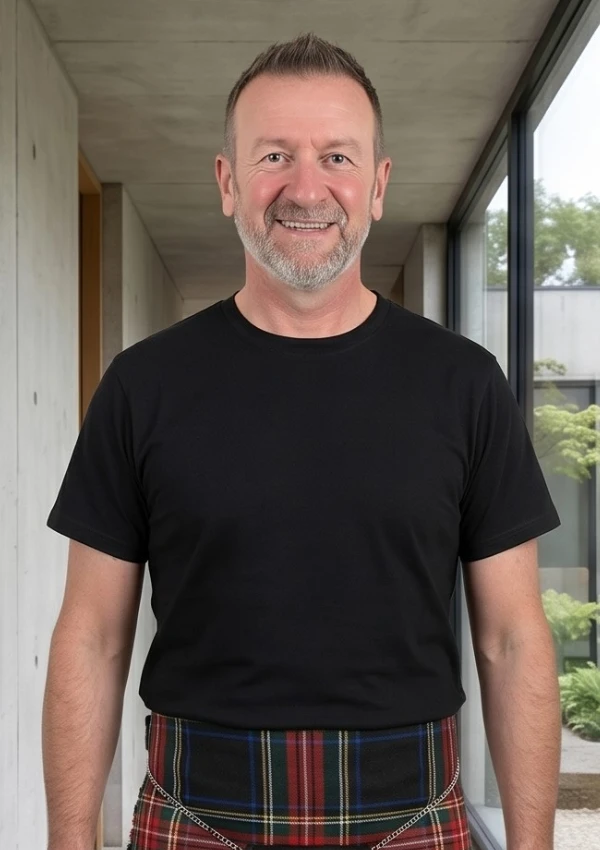 Men's Black T-Shirt Front View