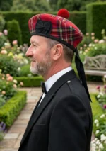 Royal Stewart Tartan Balmoral Hat Side View