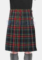 Black Stewart Tartan Kilt back