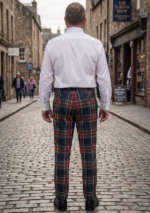 Black Stewart Tartan Trouser Back