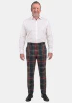 Black Stewart Tartan Trouser Men Front
