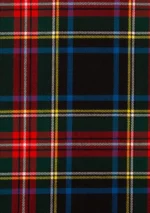 Hand Made Black Stewart Tartan Fabric