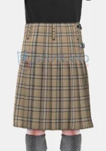 Beige Tartan Kilt back
