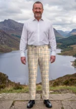 Beige Tartan Trouser