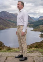 Beige Tartan Trouser Left
