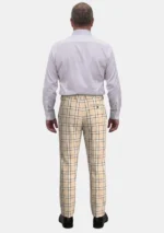 Beige Tartan Trouser Men Back