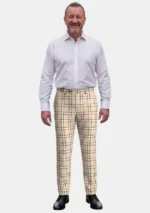 Beige Tartan Trouser Men Front