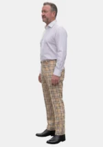 Beige Tartan Trouser Men Left