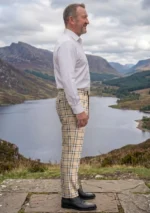 Beige Tartan Trouser Right