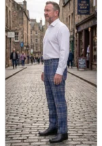 Hand Made Arran Mist Tartan Trouser Left