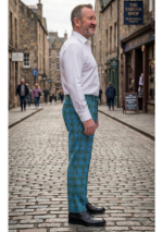 Hand Made Bains of Caithness Tartan Trouser Front Side Right Side