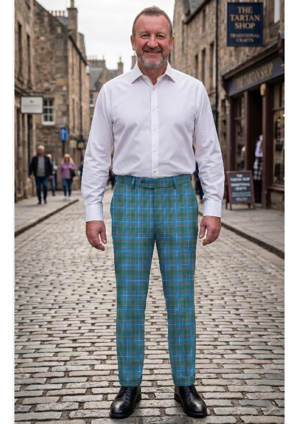 Hand Made Bains of Caithness Tartan Trouser Front Side