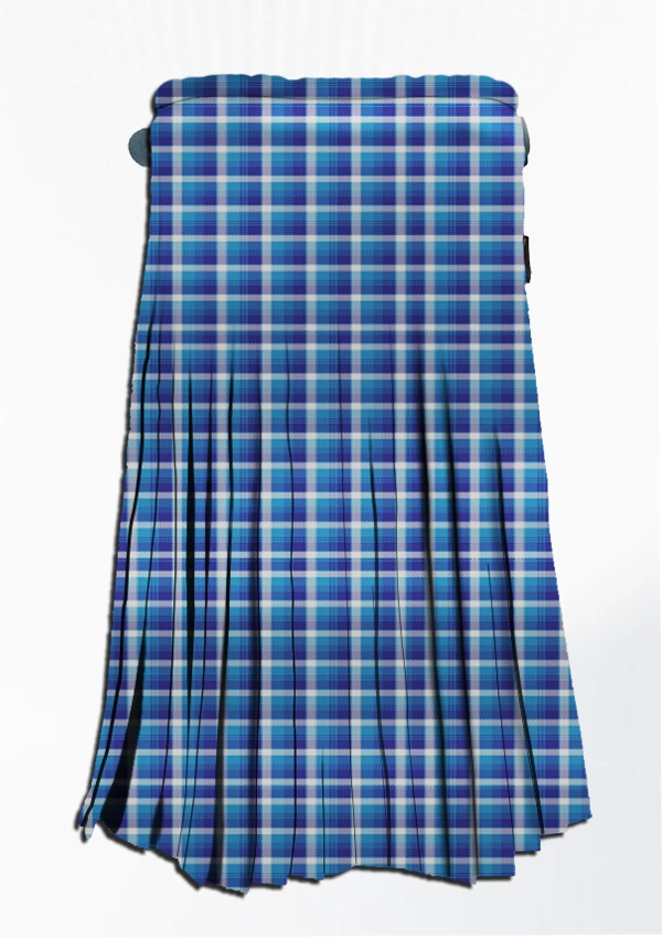 Hand Made Bannockbane Light Blue Tartan Kilt Back Hand Made Bannockbane Light Blue Tartan Kilt Back
