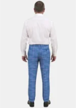 Hand Made Bannockbane Light Blue Tartan Trouser Men Back