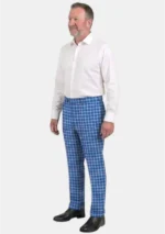 Hand Made Bannockbane Light Blue Tartan Trouser Men Left