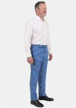 Hand Made Bannockbane Light Blue Tartan Trouser Men Right