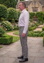 Harris Mist Tartan Trouser Left