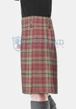 Alisa Pink Tartan Kilt Left