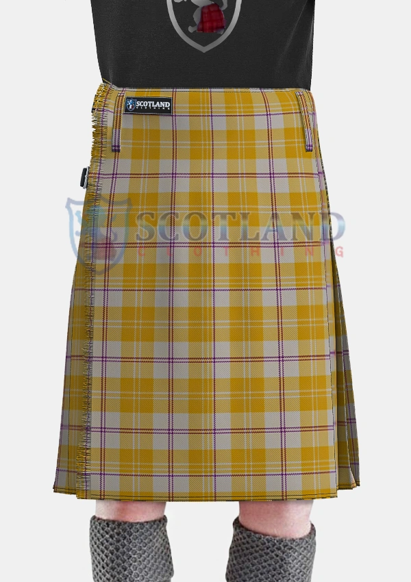 Ailsa Gold Tartan Kilt Front