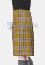 Ailsa Gold Tartan Kilt Left