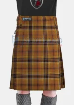 Digital Gold Tartan Kilt Front