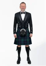 Black Watch Tartan Prince Charlie Kilt Outfit Front