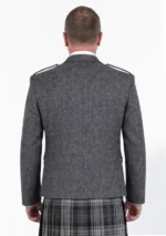 Chaqueta Argyle de Tweed Espiga Carbón Vista Trasera