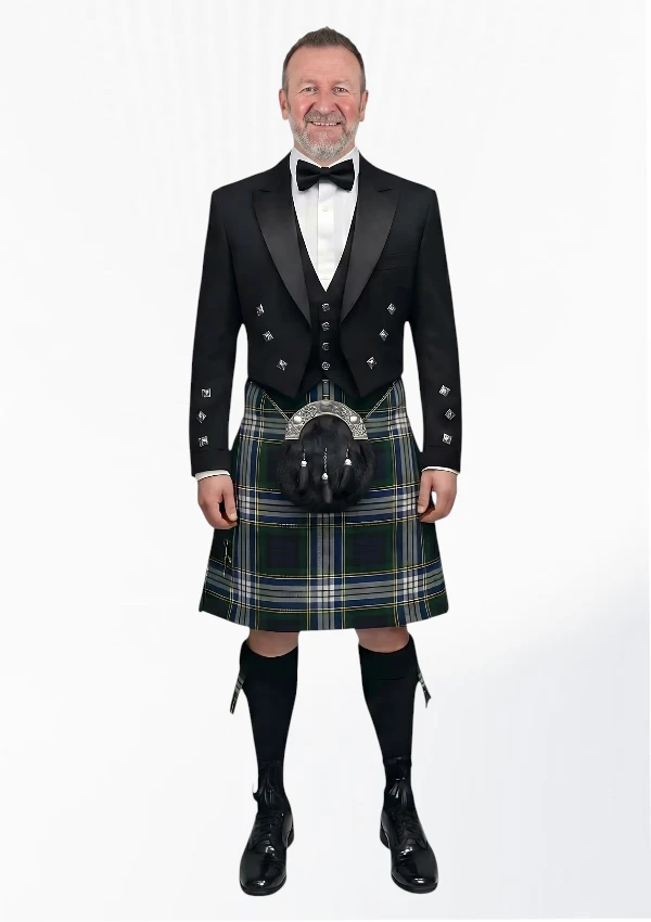 Dress Gordon Tartan Prince Charlie Kilt Outfit Front