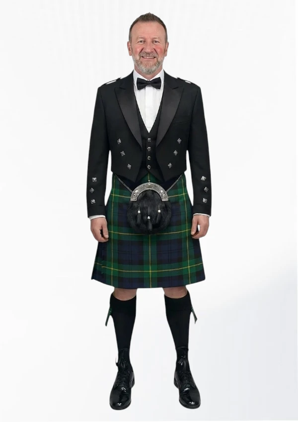 Gordon Tartan Prince Charlie Kilt Outfit Front
