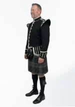 Grey Watch Tartan Doublet Kilt Outfit Left Side