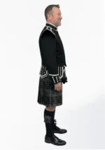 Grey Watch Tartan Doublet Kilt Outfit Right Side