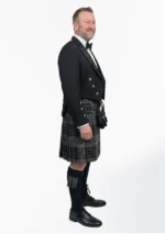 Grey Watch Tartan Prince Charlie Kilt Outfit Right Side