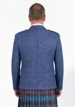 Chaqueta Argyle de Tweed Azul Índigo Vista Trasera
