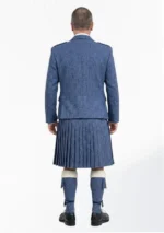 Indigo Blue Tweed Kilt With Indigo Blue Tweed Argyle Jacket Kilt Outfit Back