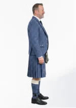 Indigo Blue Tweed Kilt With Indigo Blue Tweed Argyle Jacket Kilt Outfit Right Side