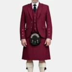 Irish Lambswool Donegal Tweed Brushed Kilt With Irish Lambswool Donegal Tweed Brushed Argyle Jacket Kilt Outfit Front View