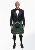 Irish National Tartan Prince Charlie Kilt Outfit Front