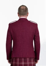 Magenata Tweed Argyle Kilt Jacket With Vest Back View