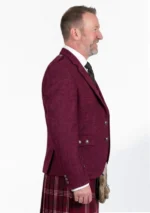Magenata Tweed Argyle Kilt Jacket With Vest Right Side View