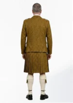 Mustard Yellow Tweed Kilt With Mustard Yellow Tweed Argyle Jacket Kilt Outfit Back