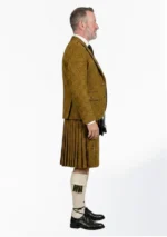 Mustard Yellow Tweed Kilt With Mustard Yellow Tweed Argyle Jacket Kilt Outfit Right Side