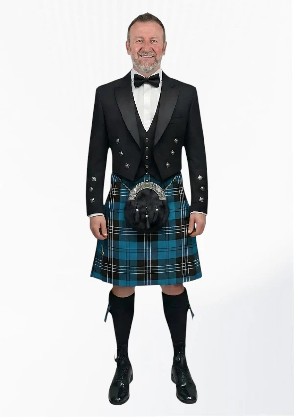 Ramsay Blue Tartan Prince Charlie Kilt Outfit Front
