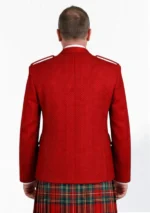 Red Tweed Argyle Kilt Jacket With Vest Back View