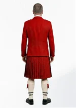 Red and Black Herringbone Tweed Kilt With Red and Black Herringbone Tweed Argyle Jacket kilt Outfit Back